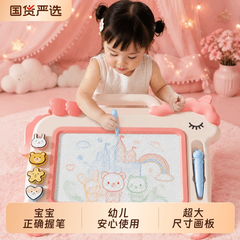儿童画板家用幼儿磁性写字板一岁宝宝2涂鸦3磁力画画玩具画写板大图片