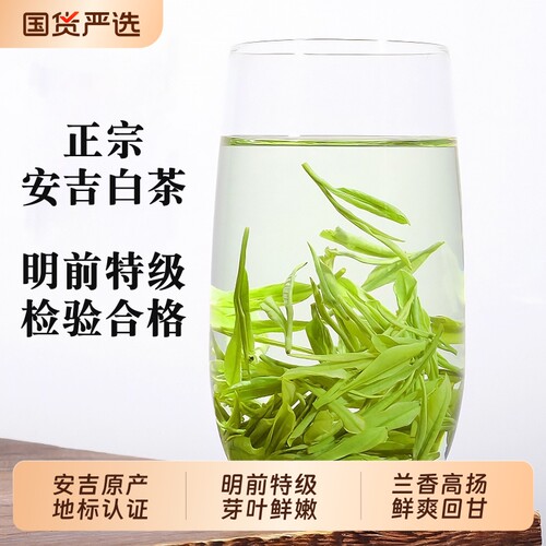 安吉白茶正宗安吉原产嫩芽茶叶上等绿茶罐装明前茶特级送礼自己喝