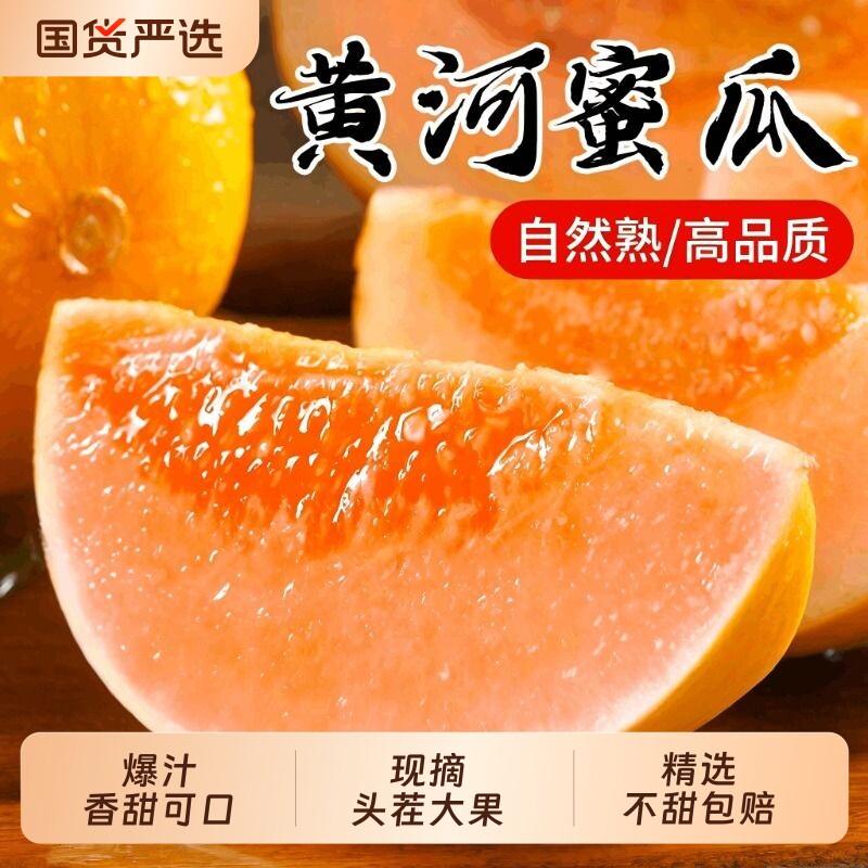 陕西黄河蜜甜瓜当季新鲜水果沙漠黄金蜜瓜哈密瓜脆甜香瓜正宗整箱