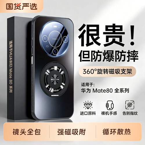 手机壳新款磨砂玻璃吸带支架防摔