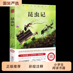 昆虫记法布尔正版小学生三年级下册 彩图美绘四年级上册原著完整版八年级上册阅读课外书必读全套一青少年朱月玲推荐名著读物原版