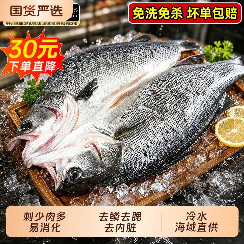 海鲈鱼新货鲜冻烤鱼半成品清蒸预图片