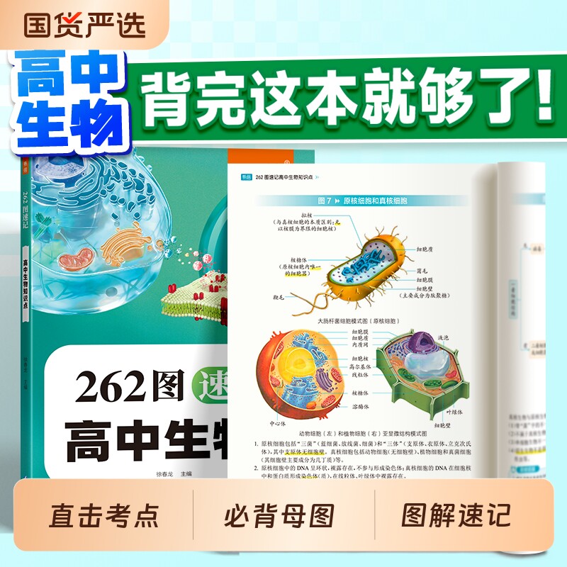 【易蓓】高中生物262图速记知识点图解速记生地会考必修一必修二三通用核心知识点大全高一二三生物会考图解母图大全生物高考必背