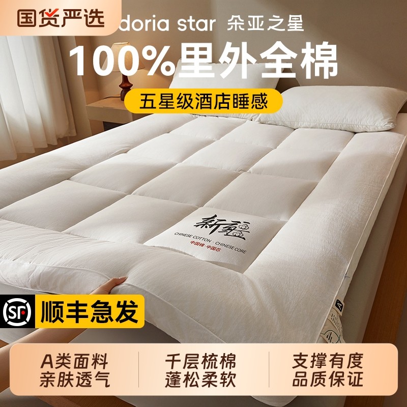 朵亚之星棉花褥床垫遮盖物里外全棉垫被软褥子家用榻榻米被褥铺底
