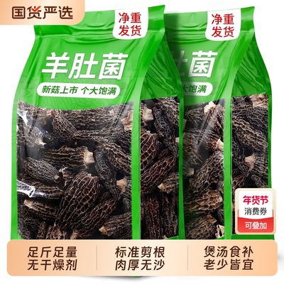 25年头茬羊肚菌新货云南特产羊肚菇高山菌菇类煲汤食材干货年货节