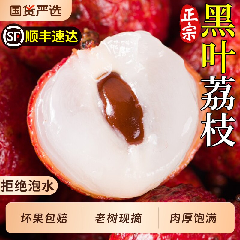 顺丰正宗黑叶荔枝新鲜水果特大果现摘桂花桂味白糖甜当季整箱包邮