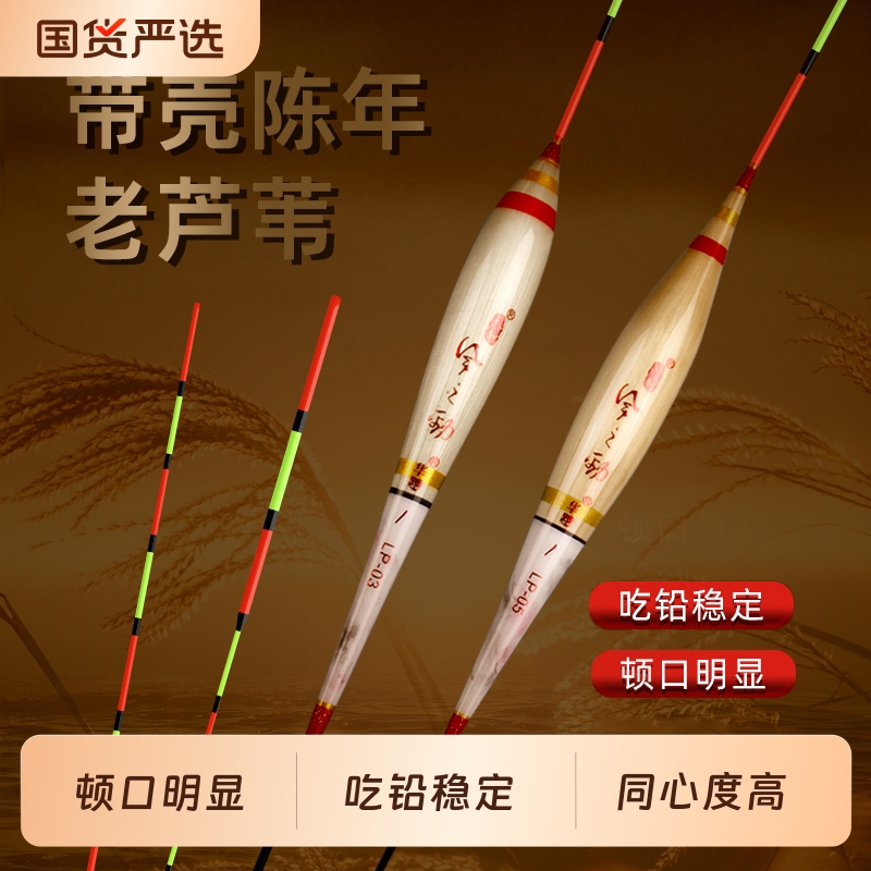 华鹭带壳芦苇LP-01-06高灵敏轻口鲫鱼漂芦苇加粗醒目正品大物鱼漂