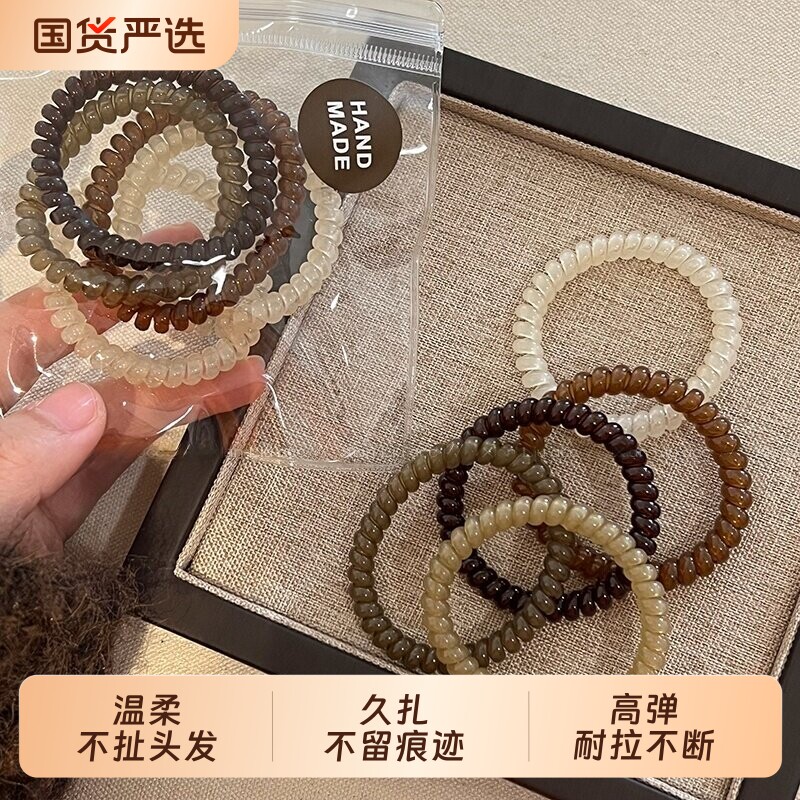 高端混色电话线发圈高弹力图片