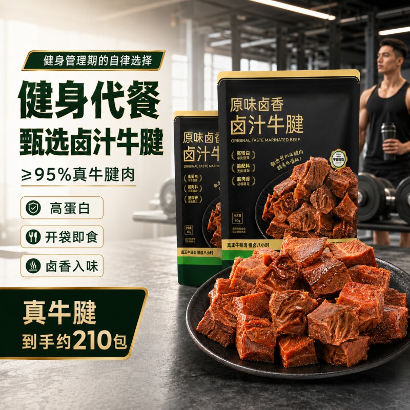 卤汁牛腱原味卤牛肉熟食独立小包装即食代餐饱腹健身牛肉粒高蛋白