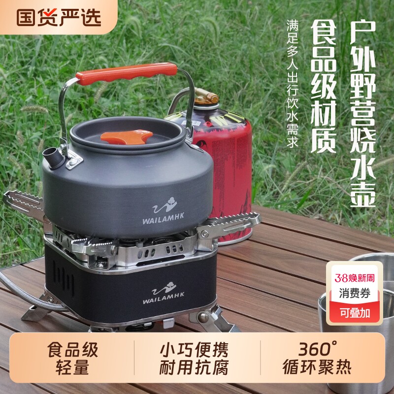 炜林户外烧水壶露营咖啡壶野外便携泡水壶用品野炊煮茶壶露营壶具