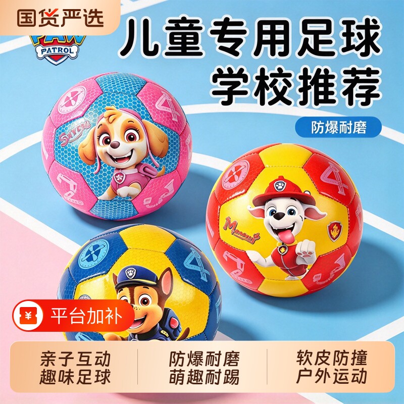 汪汪队儿童足球2号球幼儿园宝宝2-4岁拍拍球皮球户外运动球类玩具