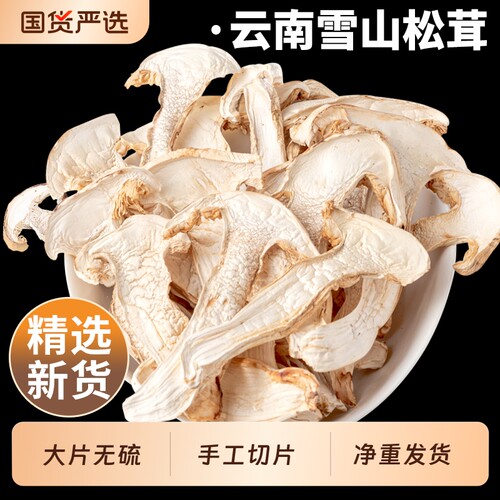 云南雪山松茸松茸菇干货干片500g生长菌菇新鲜菌子菌类煲汤松树