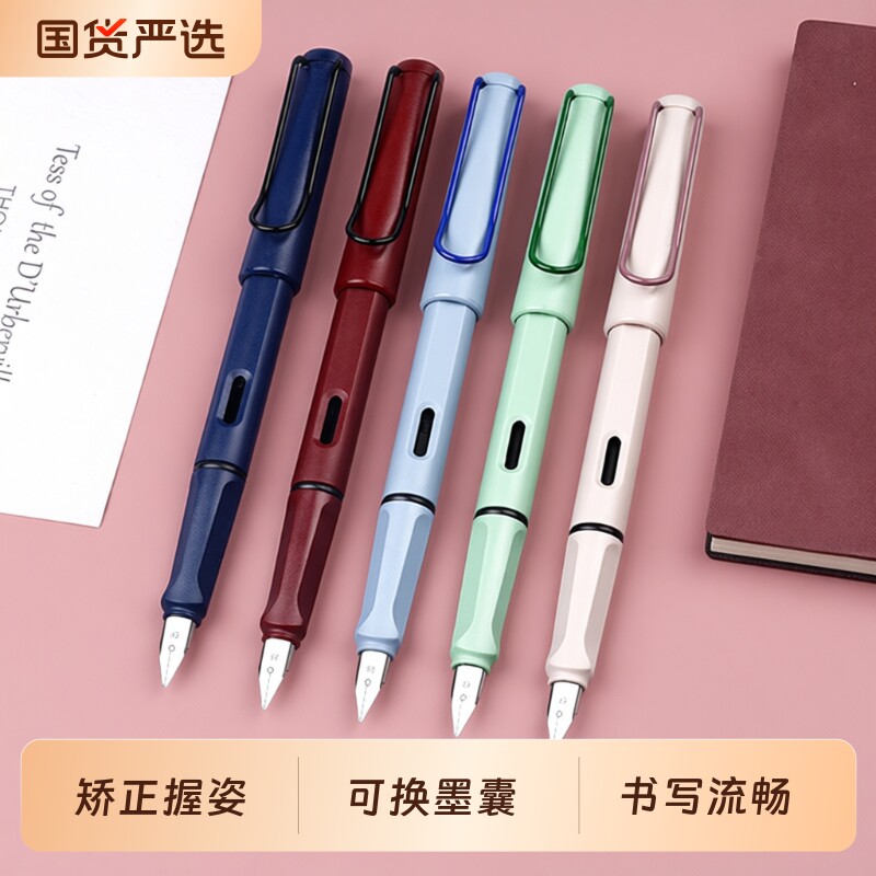 莫兰迪钢笔小学生专用三年级矫正握姿练字0.38mmEF尖儿童成人通用书法初学者正姿可替换墨囊可换吸墨碳素										