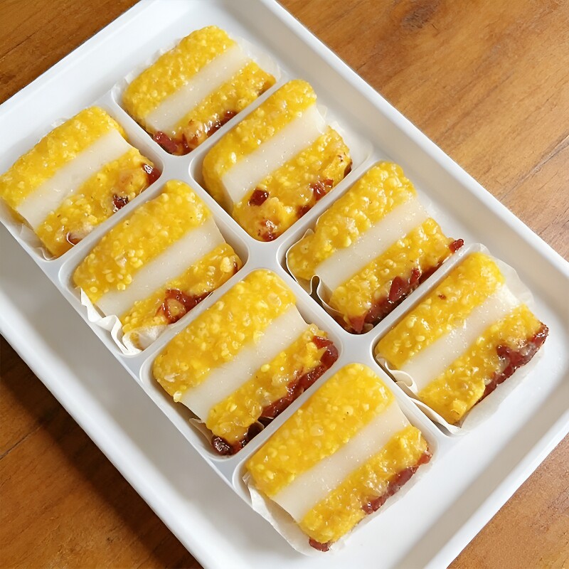粮觅黄米小米凉糕加热即食早餐半成品糕点小吃点心米糕糯米软糯