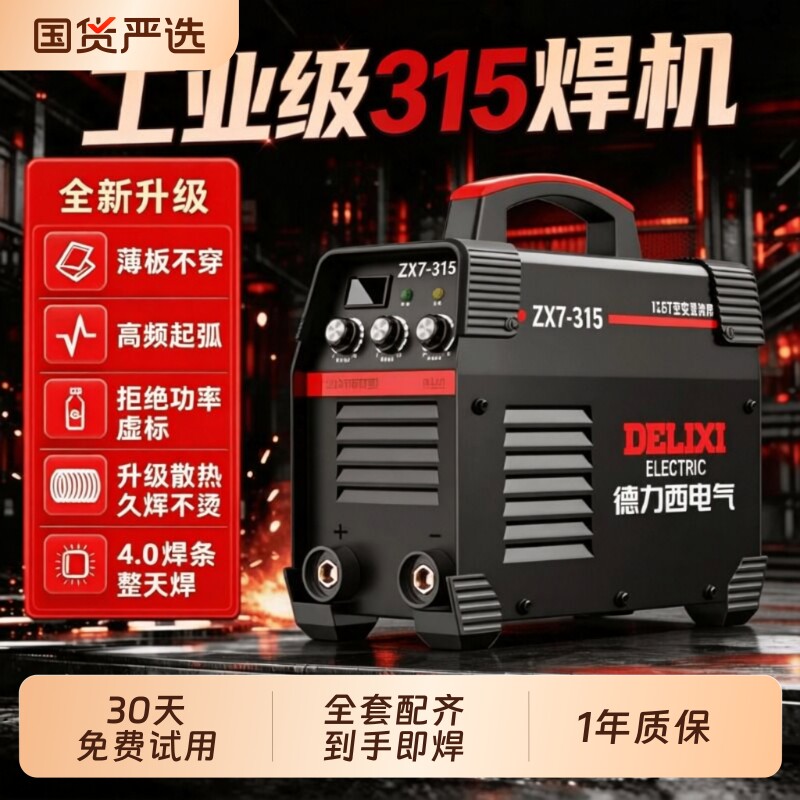 德力西电焊机220v工业级家用380v小型便携两用全铜315双电压焊机 - 实物图