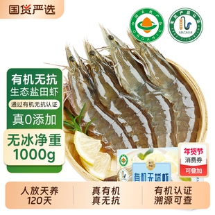 有机无抗盐田虾鲜冻虾大虾鲜活水产海鲜虾速冻冷冻虾盐田虾生冻
