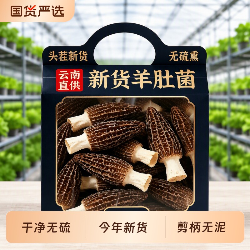 羊肚菌500g干货煲汤食材礼图片