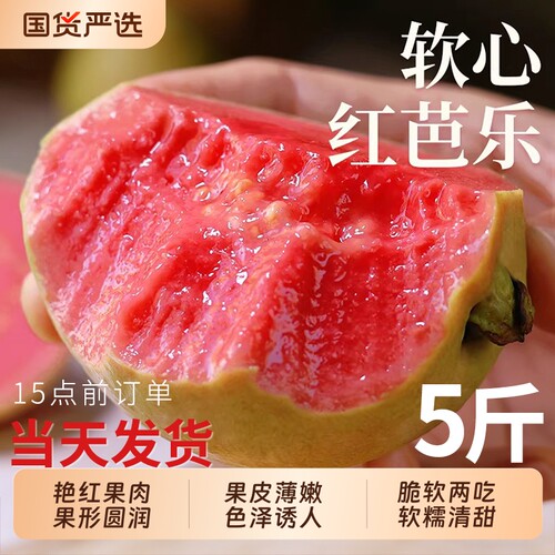 广西软糯红心芭乐5斤新鲜水果包邮应季番石榴脆甜胭脂红整箱现发