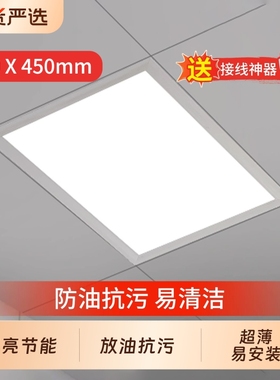 300x450集成吊顶led灯嵌入式厨房卫生间铝扣板平板灯30x45cm顶灯