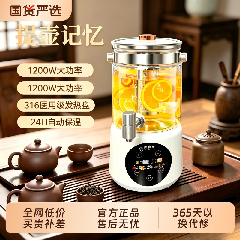 316医用级养生壶大容量多功能分体式家用精致水龙头药膳加热煮茶