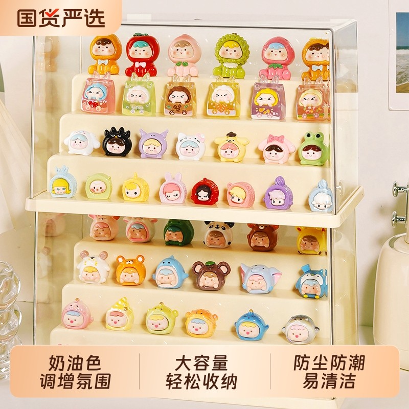 萌粒展示盒摆件大容量防尘萌粒收纳盒透明亚克力展示架,收纳整理,手办收纳盒,淘宝优惠券,粉丝福利购,淘宝优惠卷