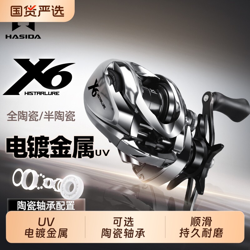哈斯达X6水滴轮路亚远投防炸线打黑泛用微物陶瓷轴承路亚轮线杯图片