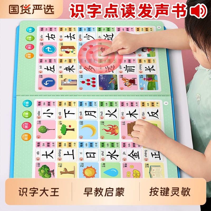 识字大王3000字儿童点读机幼儿认字卡片早教发声书宝宝有声启蒙