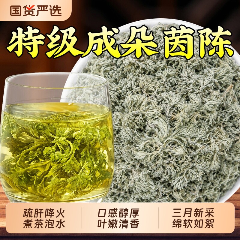 野生茵陈五味子特级中药材干货正品官方旗舰店新鲜白蒿成朵泡水