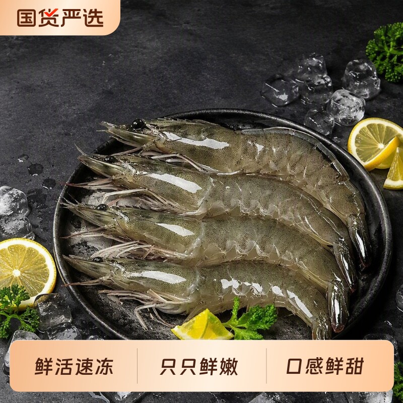 厄瓜多尔白虾鲜活冷冻大虾图片