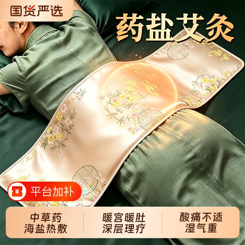 盐袋海盐艾草灸热敷包理疗袋电加热粗盐腰部热敷腰带腹部肚子神器