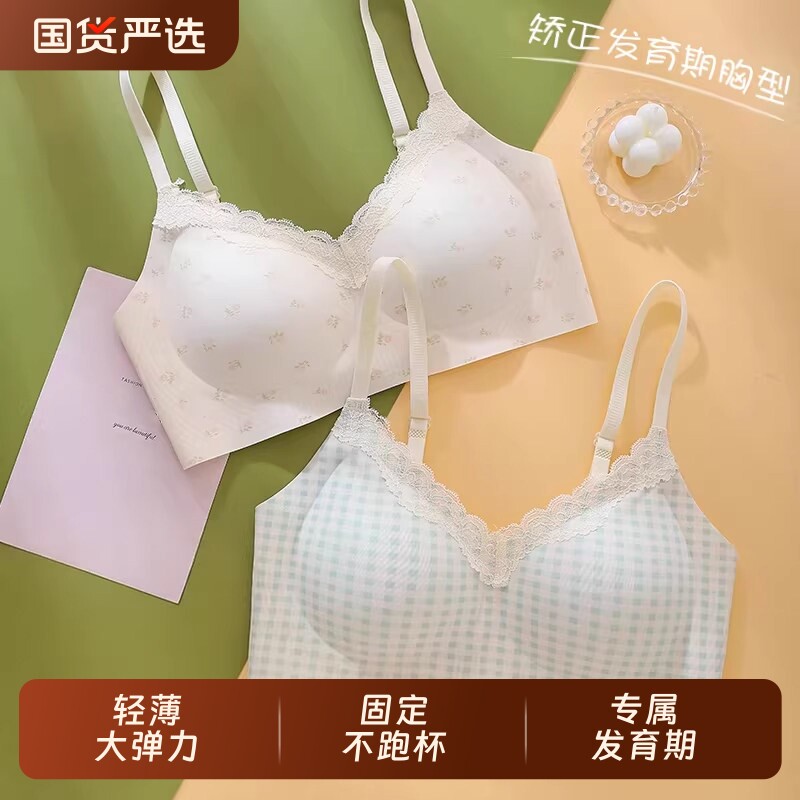 发育期少女文胸高中生内衣初中学生青春期女孩大童三阶段胸罩聚拢