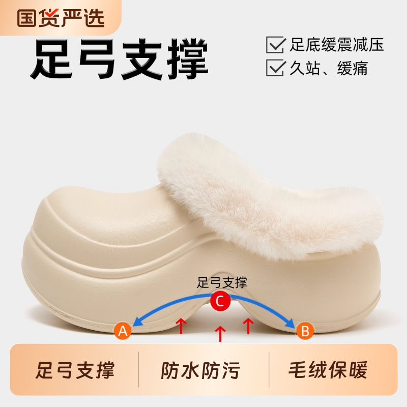 足弓支撑棉拖鞋女士冬季2025新款