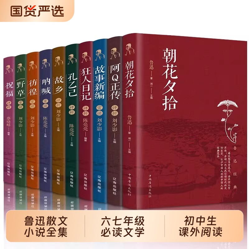 全10册朝花夕拾呐喊彷徨狂人日记野草故乡阿q正传鲁迅散文小说鲁迅
