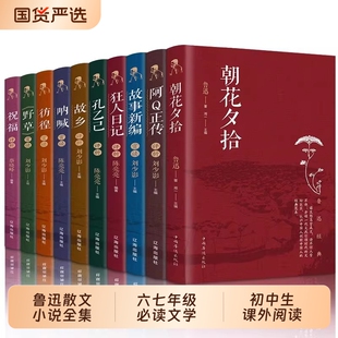 全10册朝花夕拾呐喊彷徨狂人日记野草故乡阿q正传鲁迅散文小说鲁迅全集源于原著正版青少年课外阅读六七年级下册必读的初中课外书