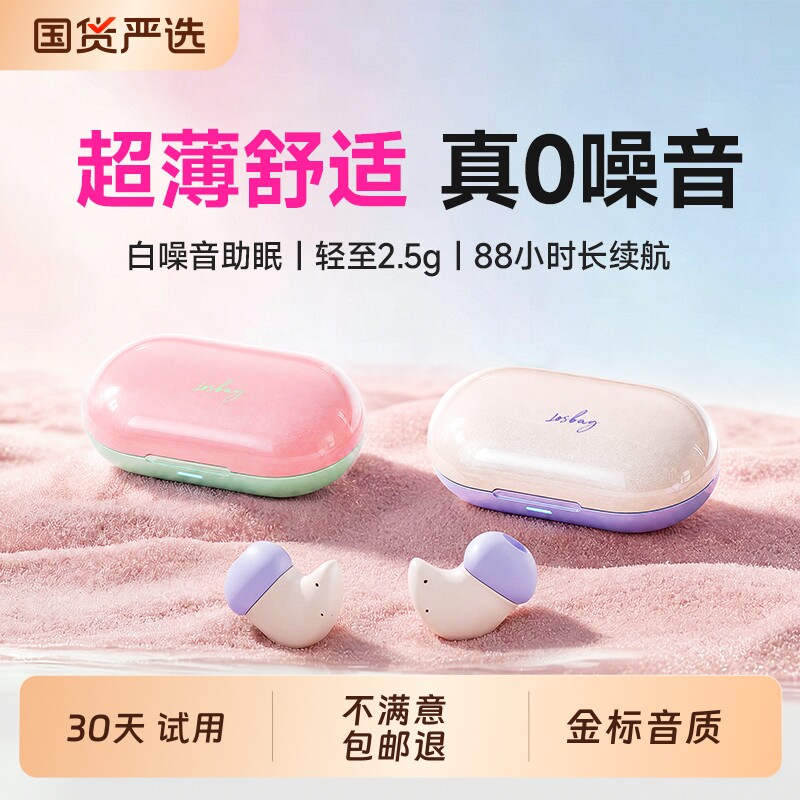 睡眠蓝牙耳机降噪隔音2026新款久戴不痛无线入耳可侧睡觉助眠主动
