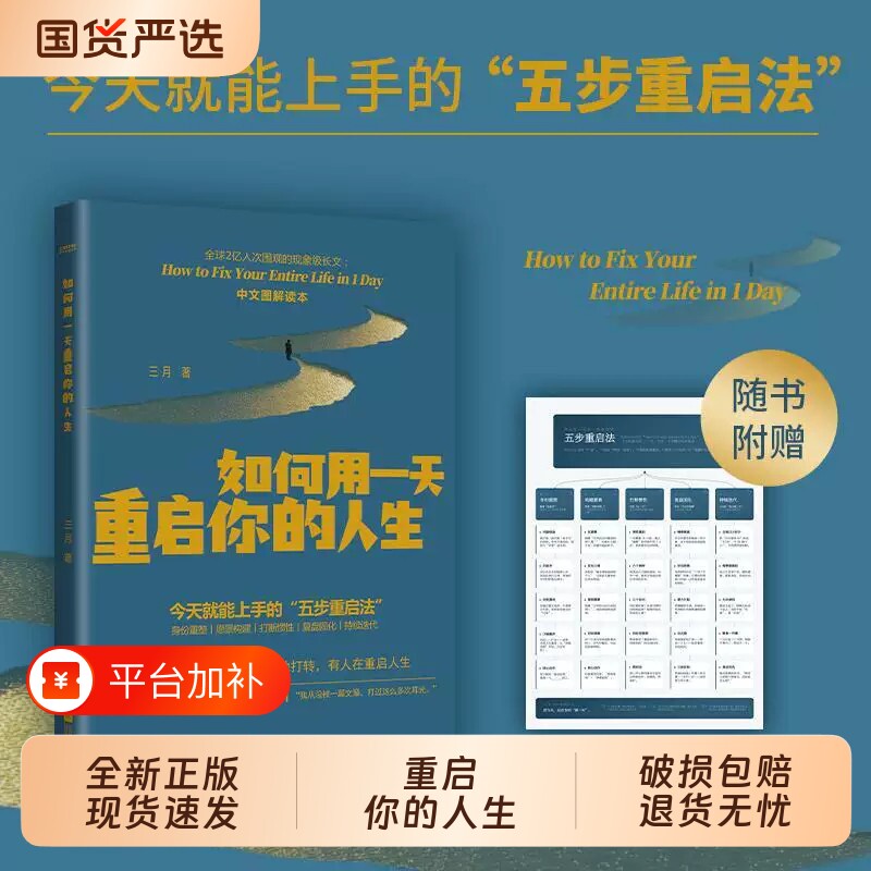 如何用一天重启你的人生三月著今天就能上手的五步法中文图解读本自我实现成功励志类书籍官方正版第一性原理改变自己心理学