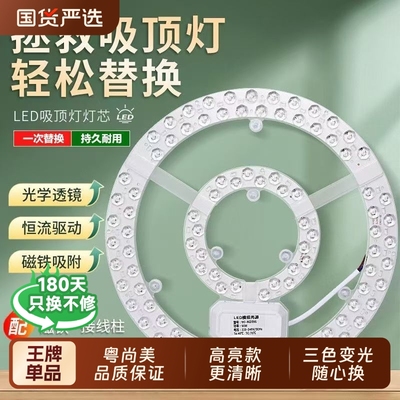 【双排珠灯板】led节能灯板灯芯吸顶灯替换光源磁铁吸附免打孔