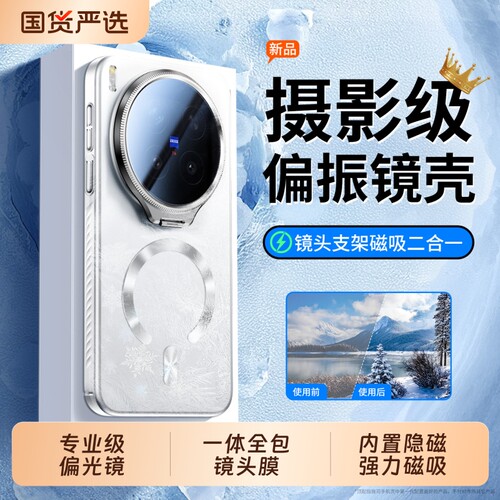 偏光镜磁吸磨砂镜头全包支架外壳