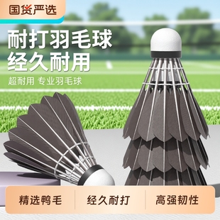 洛斯托克稳定耐打羽毛球防风鸭毛不易烂飞行稳定室内室外训练用球