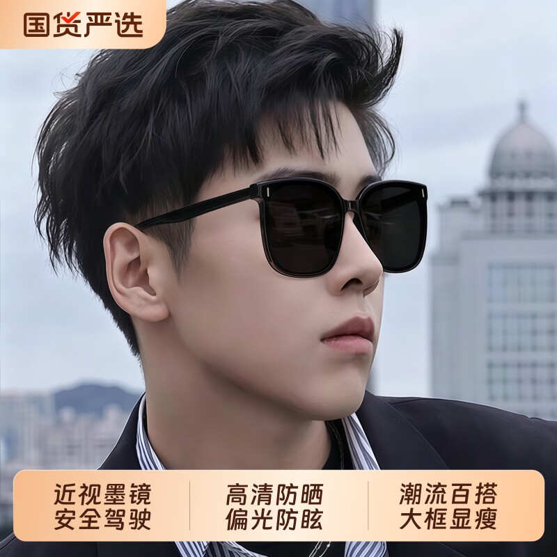 墨镜男高级感2026新款防紫外线痞帅开车专用偏光太阳眼镜骑行圆脸