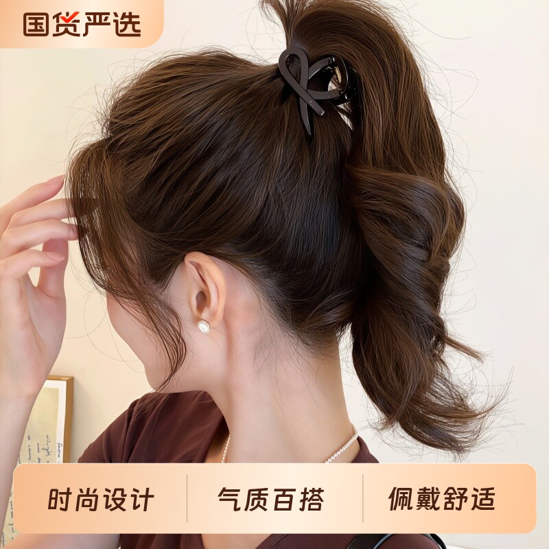 蝴蝶结发夹女款凹造型小号迷你高马尾扎发抓夹气质简约百搭鲨鱼夹