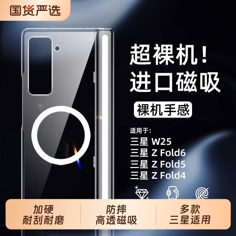 朗卡里适用于三星W25手机壳新款z fold6折叠屏超薄透明保护套fold5铰链后壳磁吸全包防摔fold4外壳5G男女限量
