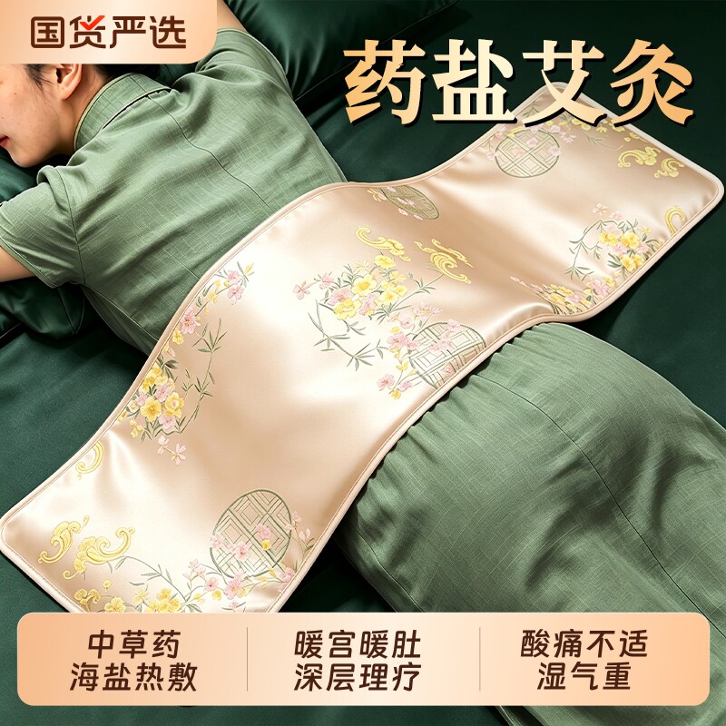 暖宫腰带海盐热敷包艾草灸盐袋理疗袋电加热粗盐腰部热敷腹部肚子