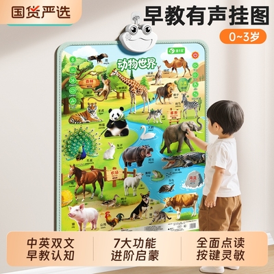 有声早教挂图贴墙点读发声婴幼儿童启蒙学习宝宝水果蔬菜动物认知
