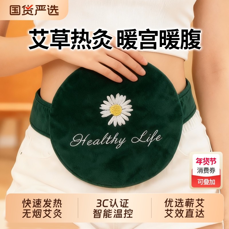 艾草热敷包电加热艾灸宝理疗袋暖宫腰带肚子姨妈神器充电按摩发热