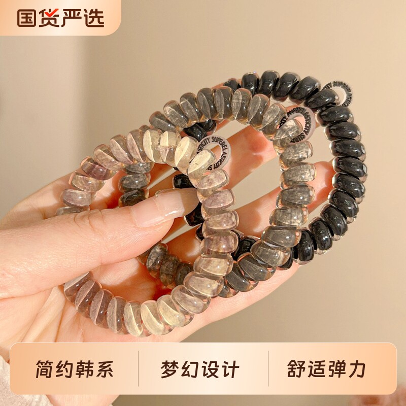 韩系黑白电话线发圈|千人加购图片