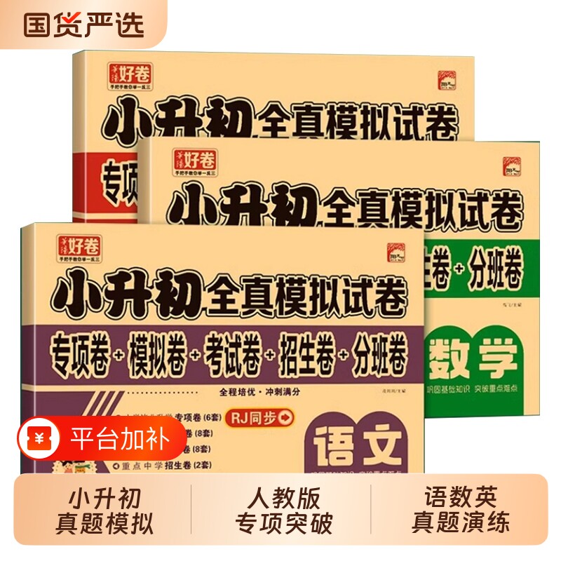 小升初真题卷2026语文数学英语人教版暑假衔接小学毕业升学总复习资料六年级上册试卷测试卷考试专项训练分班同步课堂作业练习冲刺
