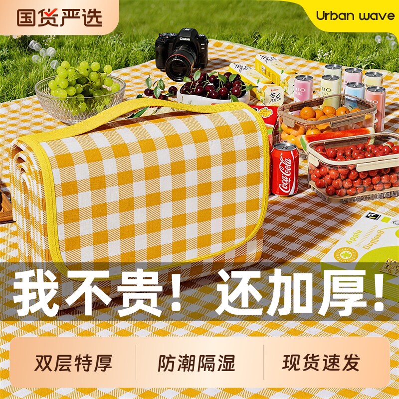 防潮垫加厚户外野炊野营沙滩帐篷地垫可折叠防水春游便携草地垫子