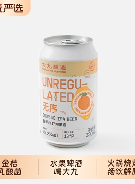 大九酿造无序酸浑浊IPA高端精酿啤酒330罐装橙色果味鲜啤流体国产