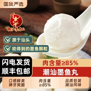 潮汕李老二潮汕墨鱼丸正宗手打墨鱼丸关东煮火锅食材商用新鲜丸子